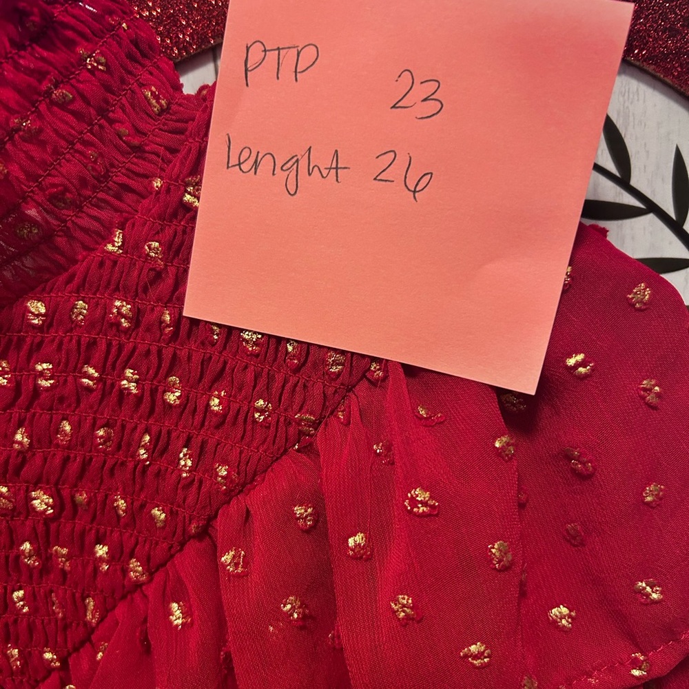 Elegant Red Ruffled Women's Top - Picture 9 of 16